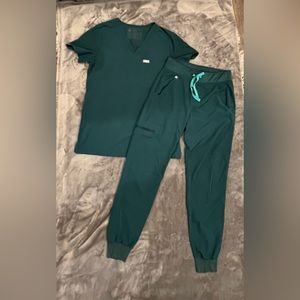 Figs Caribbean Blue Jogger and Catarina Shirt  Size XXSP